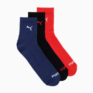 Sport  Socks Pack of 3, Puma Black/ Balzing Blue/ High Risk Red, extralarge-IND
